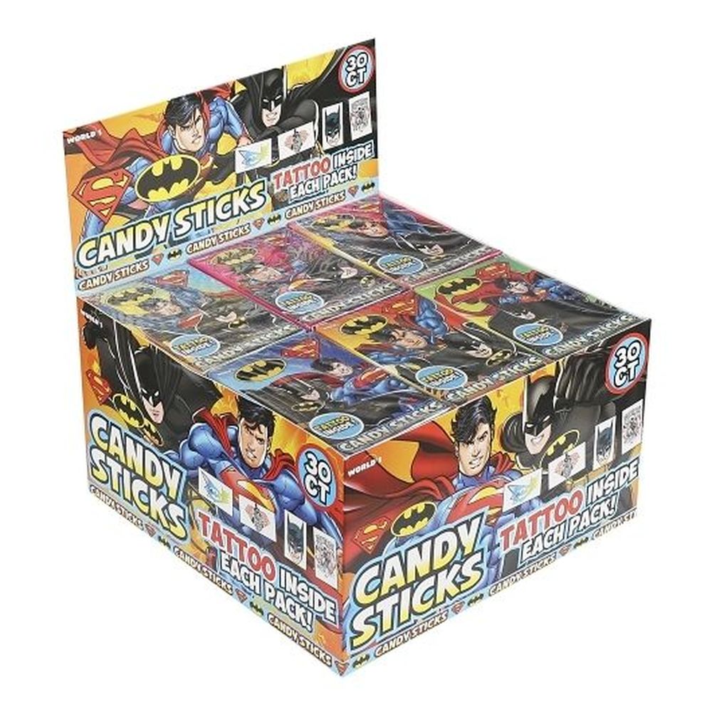 World Confections Spiderman Candy Stick With Tattoo, 30 Count -- 16 Per Case
