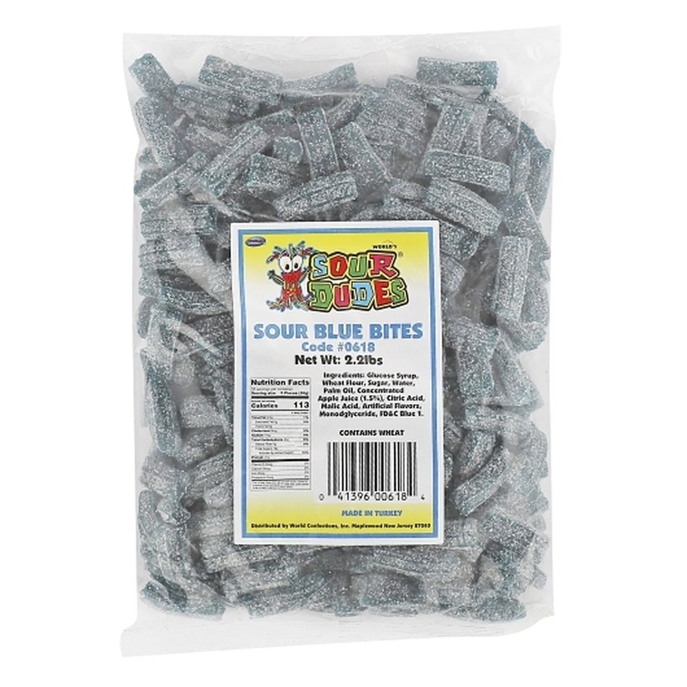 Sour Dudes Blue Sour Bites, 2.2 Pound -- 12 Per Case