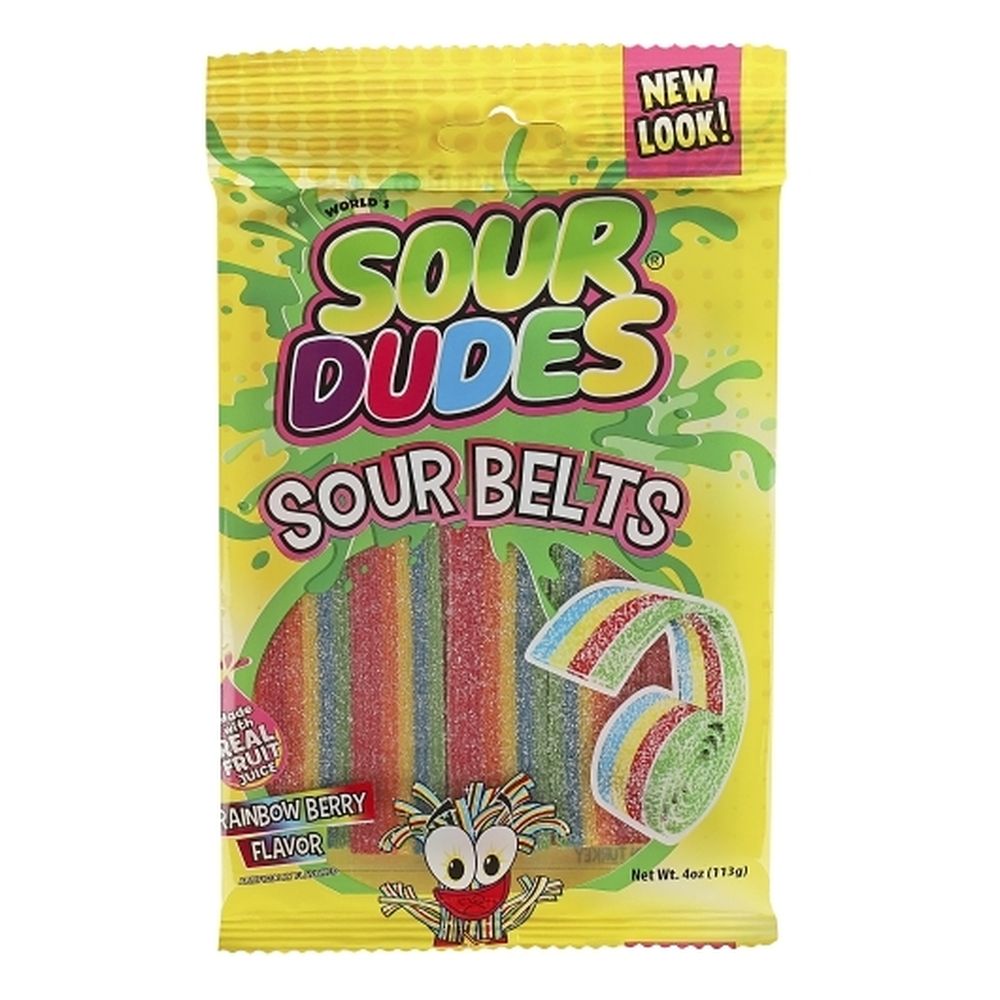 Sour Dudes Sour Belts, 4 Ounce -- 12 Per Case