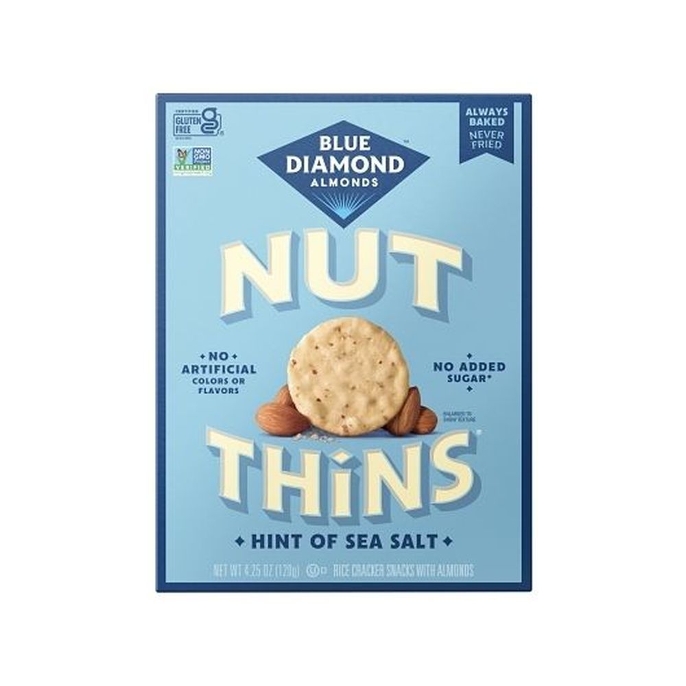 Nut-thins Hint Of Sea Salt Rice Cracker Snacks With Almonds, 4.25 Ounce -- 12 Per Case