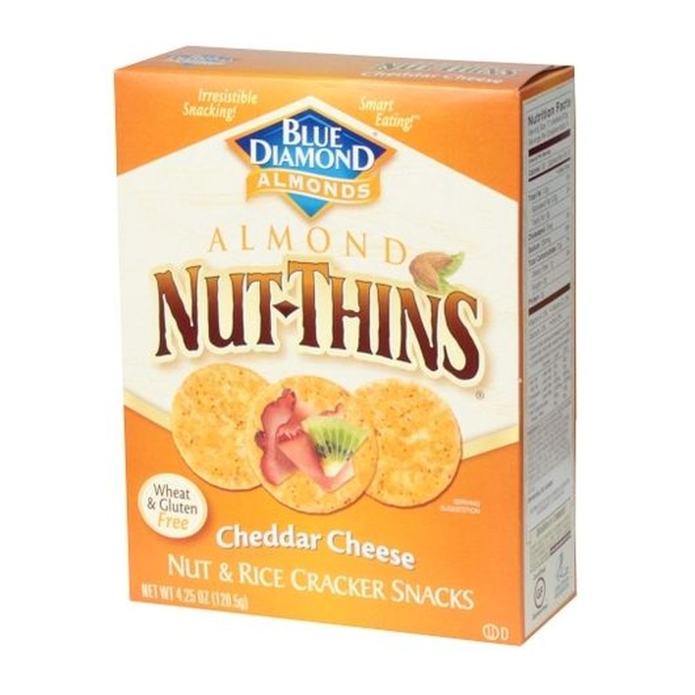 Nut-thins Cheddar Cheese Rice Cracker Snacks With Almonds, 4.25 Ounce -- 12 Per Case