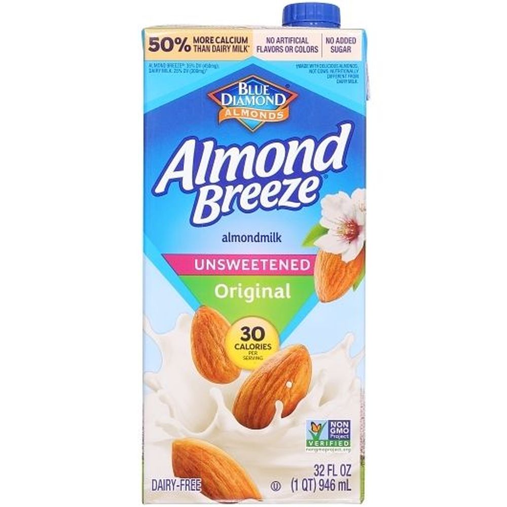 Almond Breeze Unsweetened Original Almondmilk, 32 Fluid Ounce -- 12 Per Case