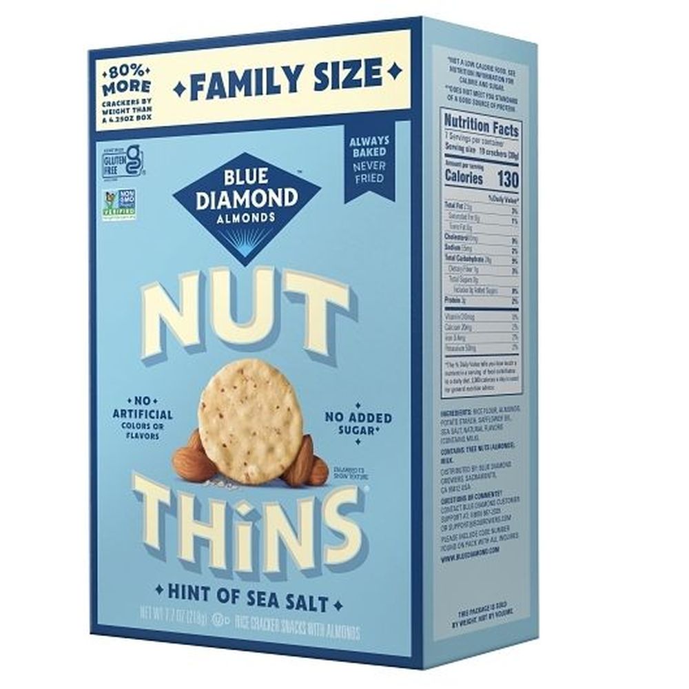 Nut-thins Hint Of Sea Salt Rice Cracker With Almonds, 7.7 Ounce -- 6 Per Case