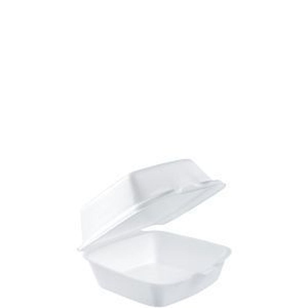 White XPS Foam Medium Hinged Container