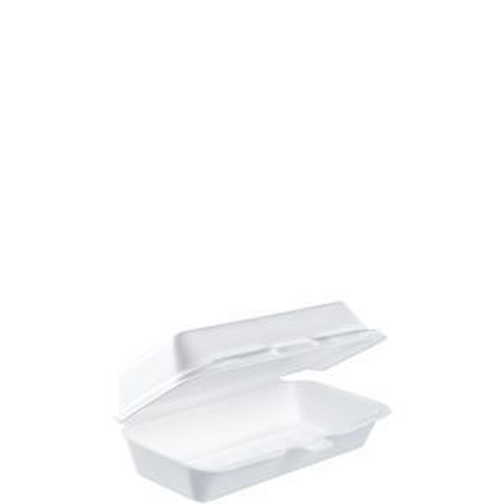 White EPS Insulated Foam Hinged Lid Hot Dog Container