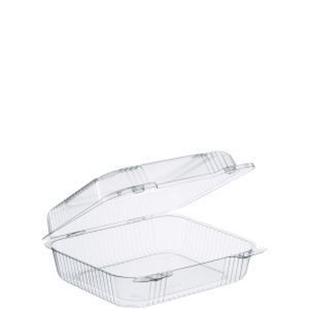 Staylock Clear Medium Hinged Container, 8 1/4 X 7 3/4 X 3 Inch -- 250 Per Case