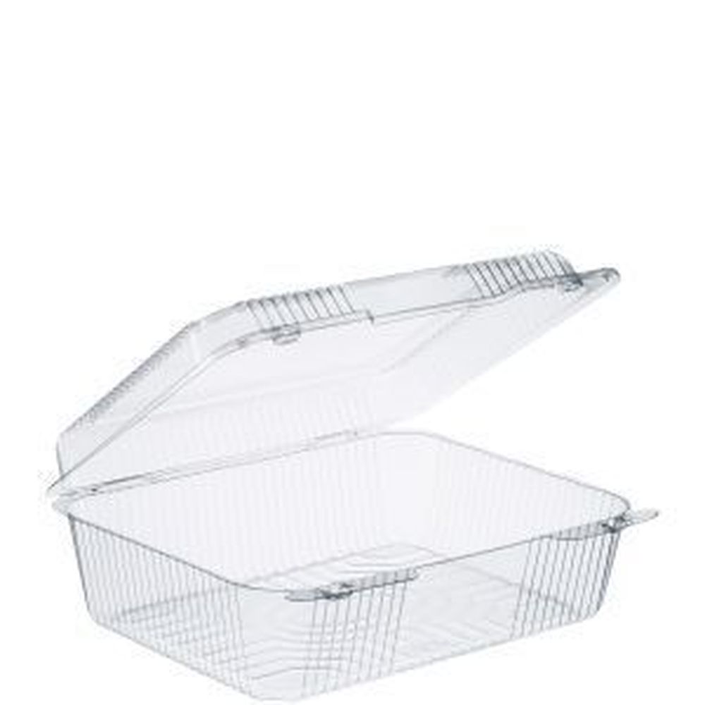 Staylock Clear Oblong Hinged Container, 10.5 X 8-5/8 X 3-3/4 Inch -- 200 Per Case