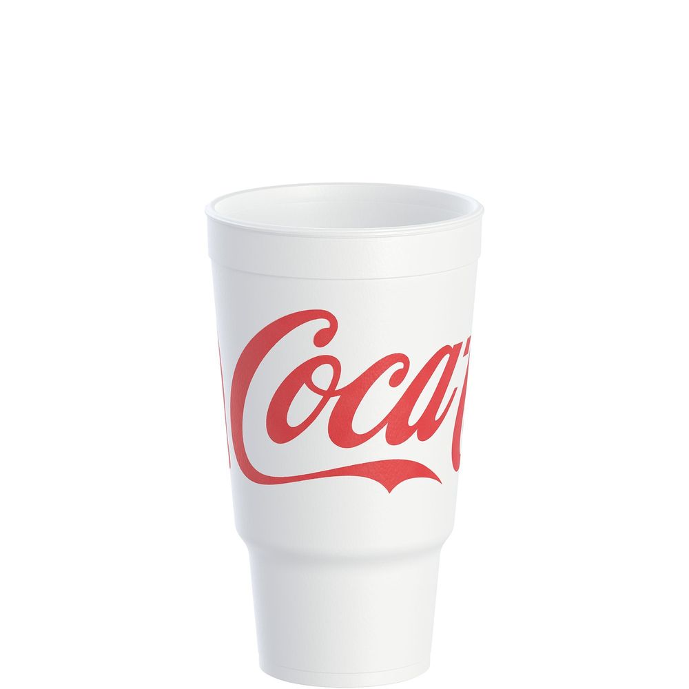 Dart White With Red Print Coca-cola Foam Cup, 32 Ounce Capacity -- 400 Per Case