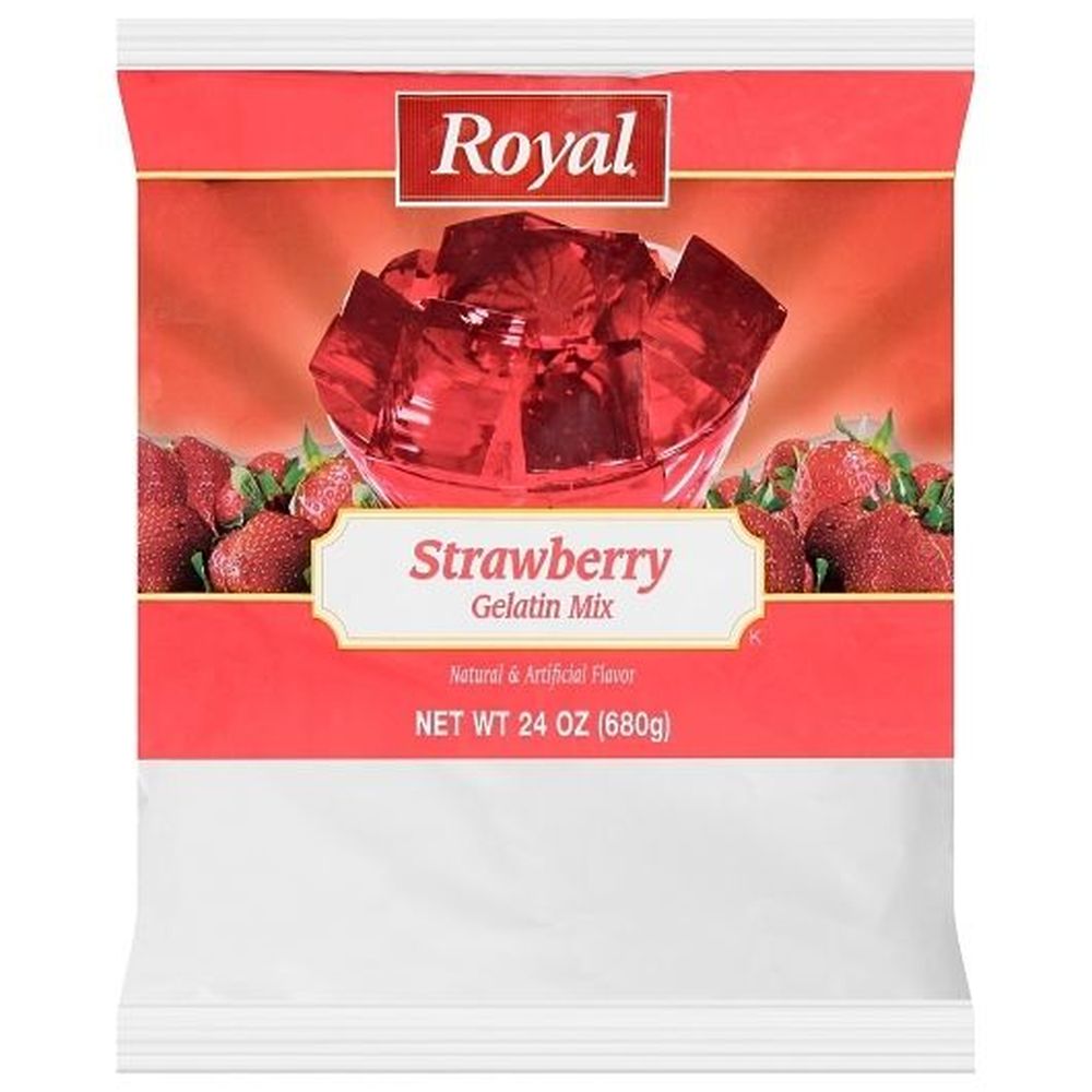 Royal Strawberry Gelatin Mix, 24 Ounce -- 12 Per Case