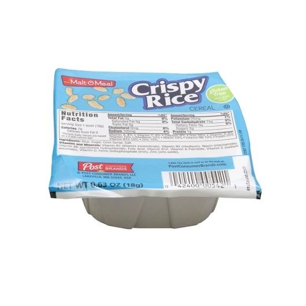 Post Crispy Rice Cereal, 0.63 Ounce -- 96 Per Case