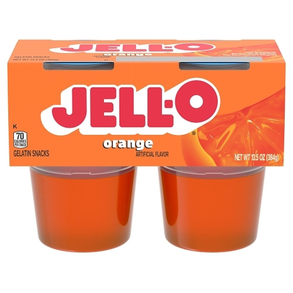 Jell-o Ready To Eat Orange Gelatin Snacks, 13.5 Ounce -- 6 Per Case