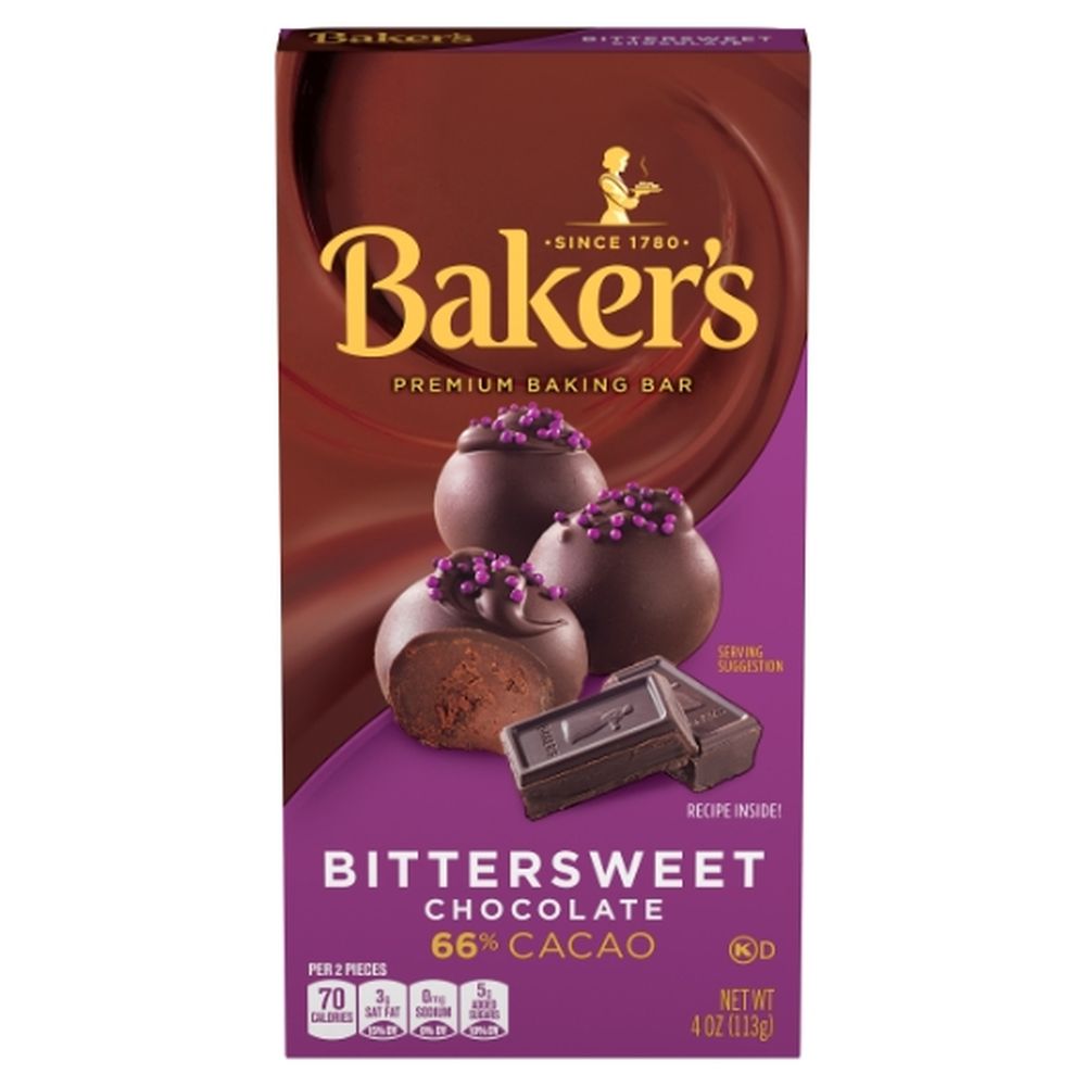 Baker's Bittersweet Baking Chocolate Bar, 4 Ounce -- 12 Per Case
