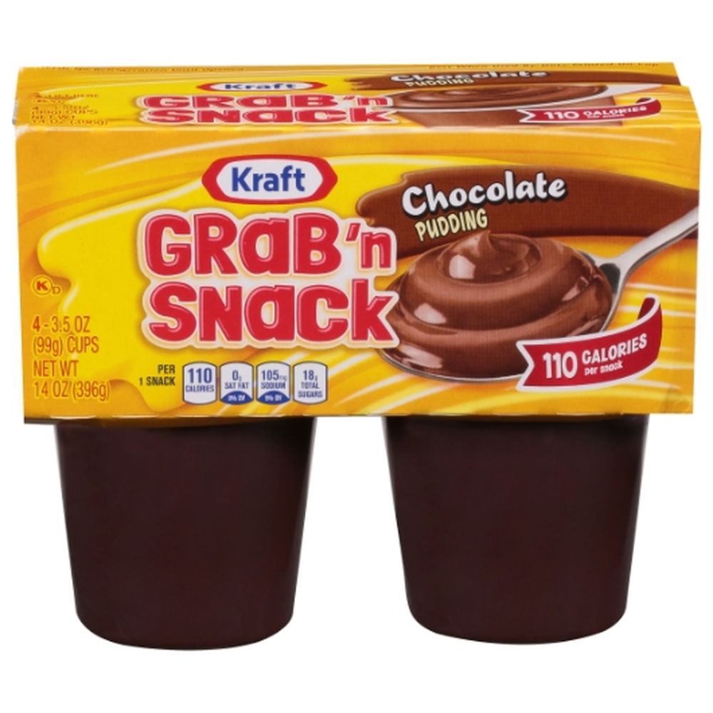 Grab 'n Snack Chocolate Pudding 4 Pack, 14 Ounce -- 12 Per Case