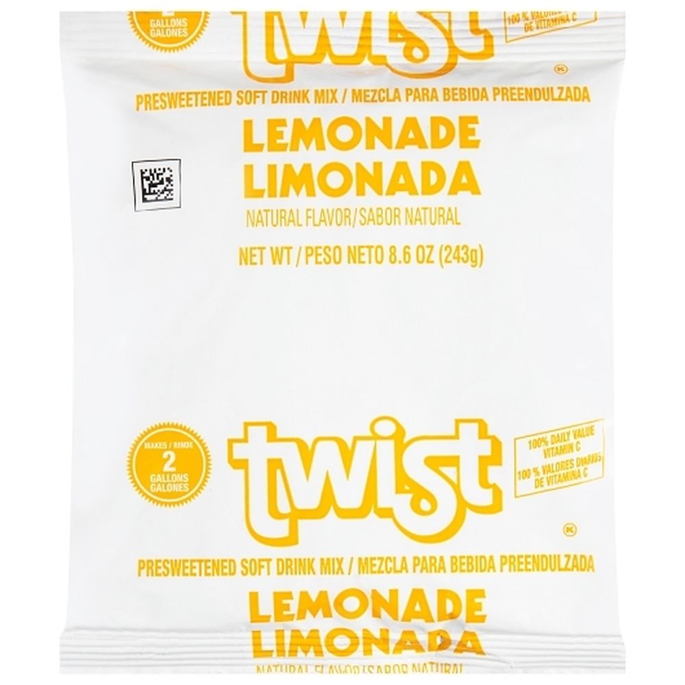Twist Lemonade Powdered Soft Drink Mix, 8.6 Ounce -- 12 Per Case