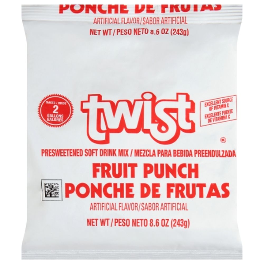 Twist Fruit Punch Soft Drink Mix, 8.6 Ounce -- 12 Per Case