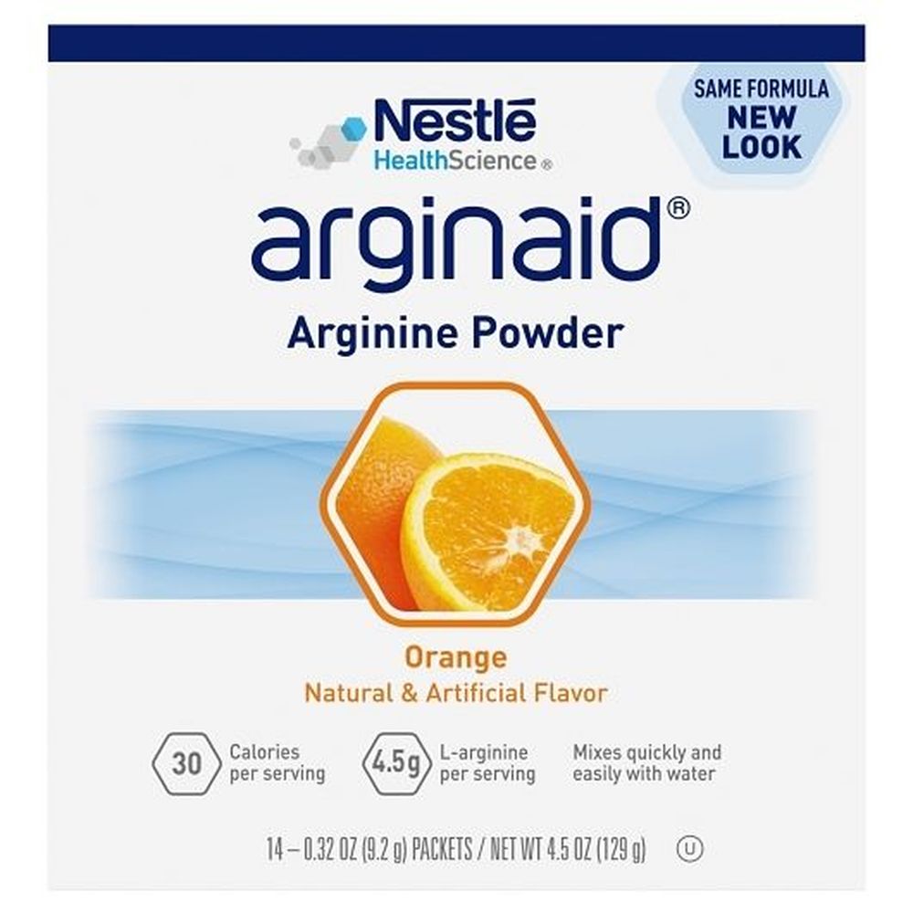 Arginaid 0.32 Ounce Orange Arginine Powder, 14 Count -- 4 Per Case