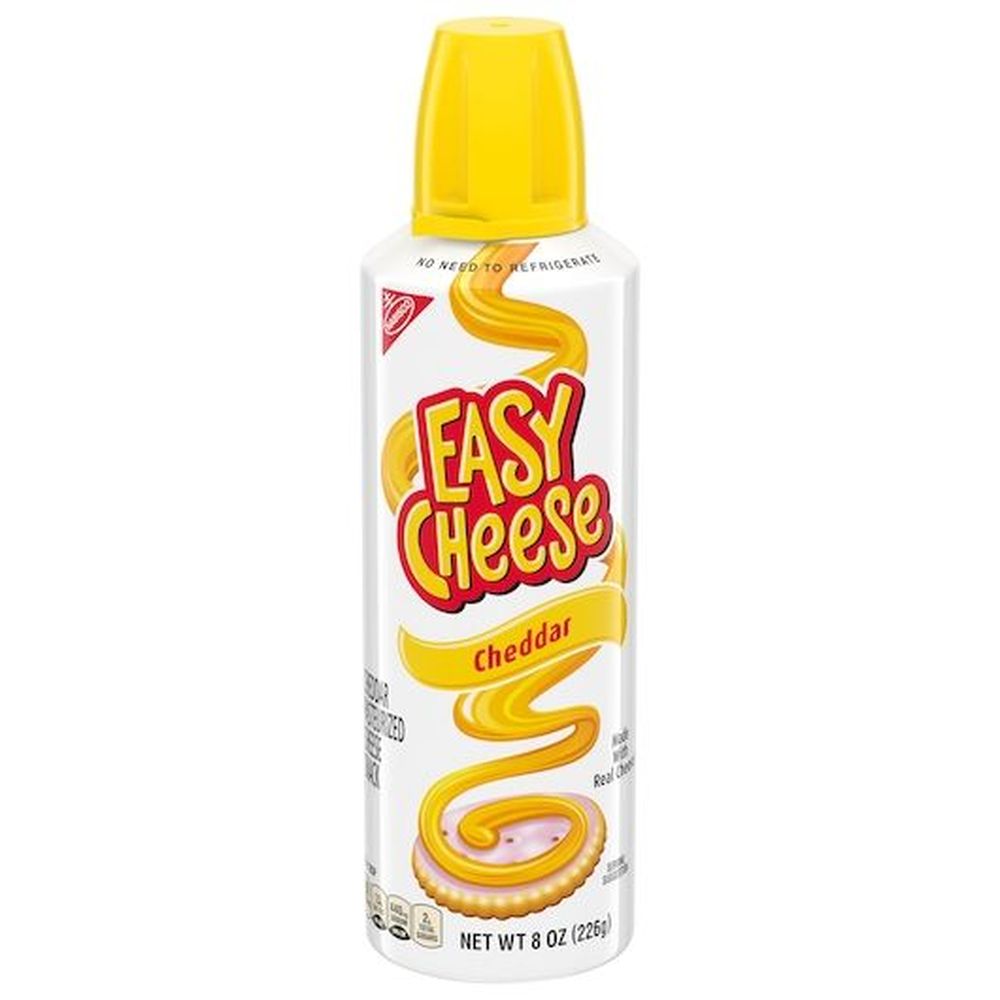 Easy Cheese Cheddar Cheese Snack, 8 Ounce -- 12 Per Case