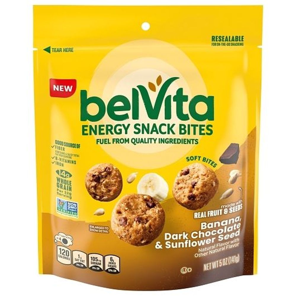 Belvita Banana Dark Chocolate And Sunflower Seed Energy Snack Bites, 5 Ounce -- 6 Per Case