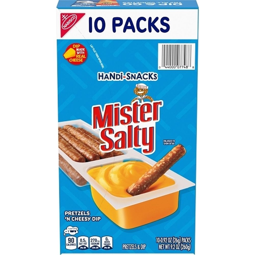 Handi-snacks Mister Salty Pretzels With Cheese Dip, 0.92 Ounce -- 40 Per Case