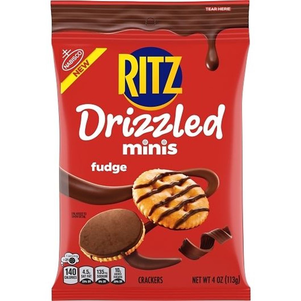 Ritz Drizzled Minis Fudge Crackers, 4 Ounce -- 12 Per Case
