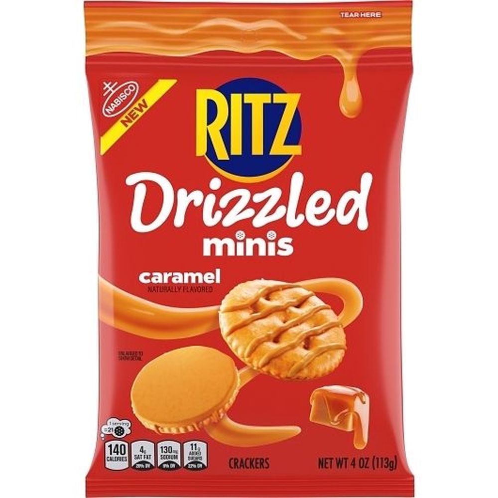Ritz Drizzled Minis Caramel Crackers, 4 Ounce -- 12 Per Case
