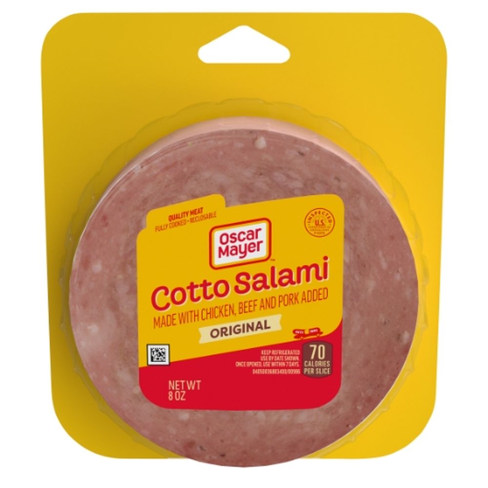Oscar Mayer Round Sliced Cotto Salami, 8 Ounce -- 12 Per Case
