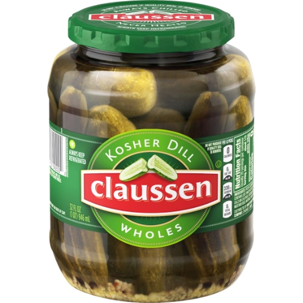 Claussen Kosher Dill Wholes Pickle, 32 Ounce -- 12 Per Case
