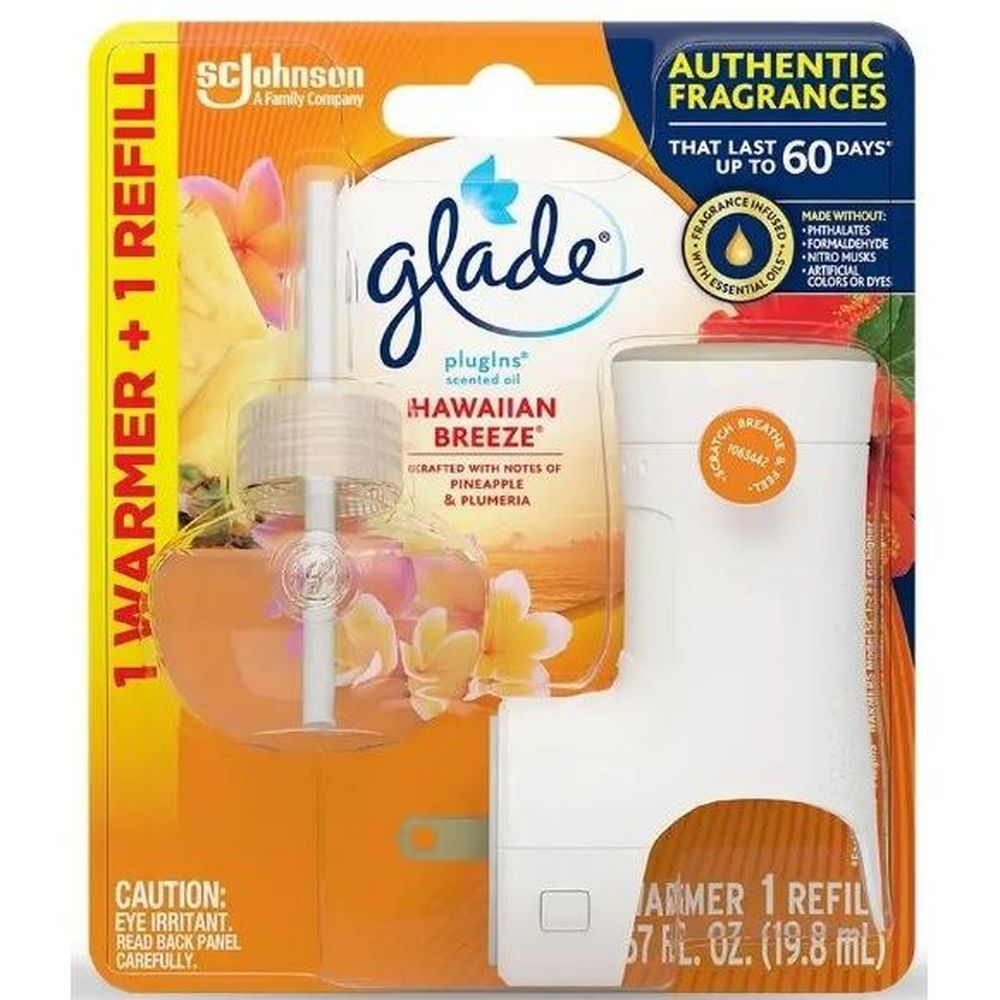Glade Hawaiian Breeze Plugins Scented Oil Starter Kit, 0.67 Fluid Ounce -- 5 Per Case