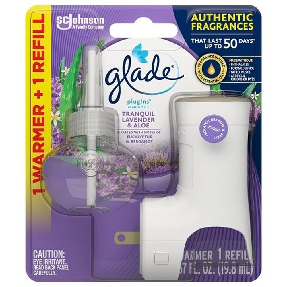Glade Tranquil Lavender And Aloe Plugins Scented Oil Starter Kit, 0.67 Fluid Ounce -- 5 Per Case