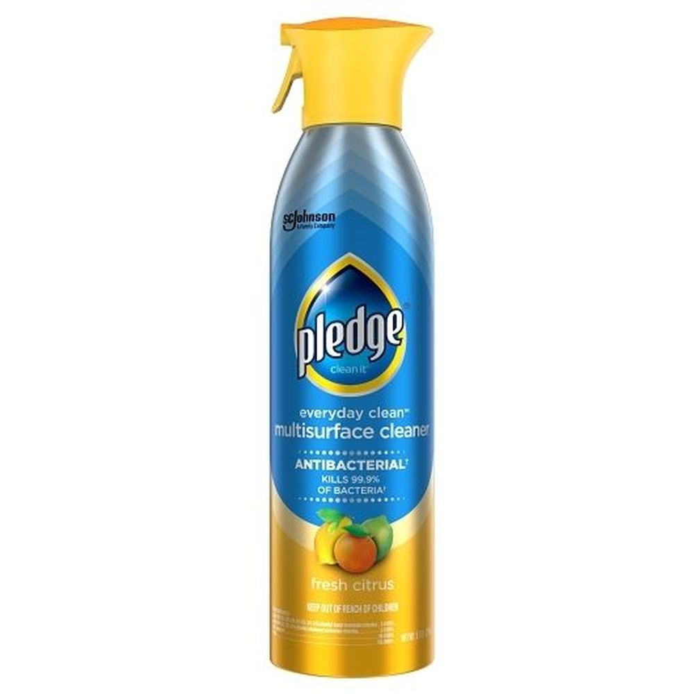 Pledge Fresh Citrus Antibacterial Multisurface Cleaner - Twin Pack, 9.7 Ounce Spray -- 12 Per Case