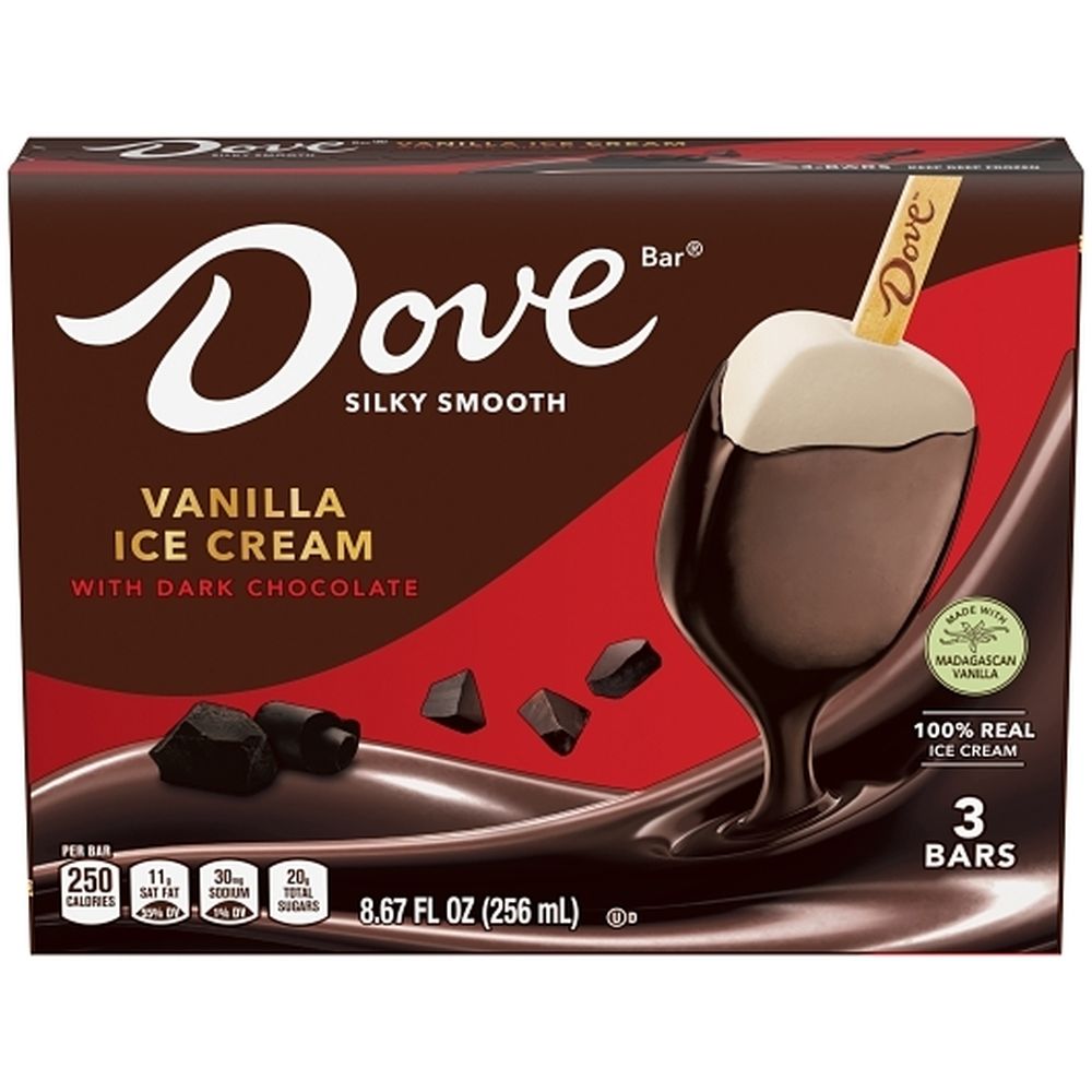 Dove Dark Chocolate Vanilla Ice Cream Bar, 8.67 Fluid Ounce -- 12 Per Case