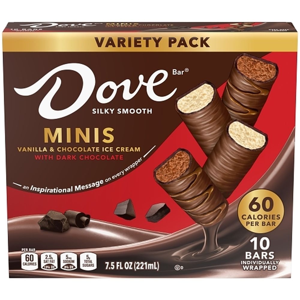 Dove Minis Vanilla And Dark Chocolate Ice Cream, 7.5 Fluid Ounce -- 8 Per Case