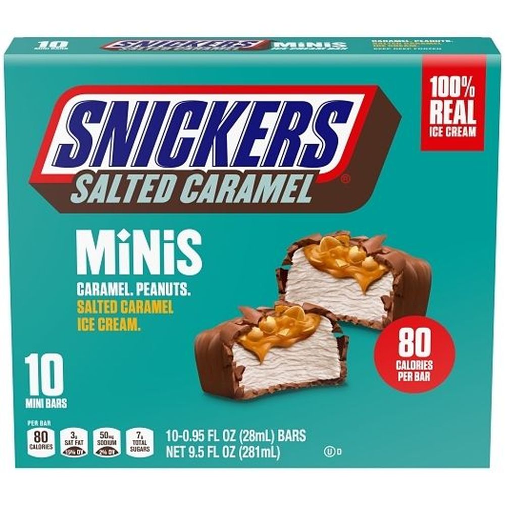 Snickers Salted Caramel Mini Ice Cream Bar, 7.8 Ounce -- 8 Per Case