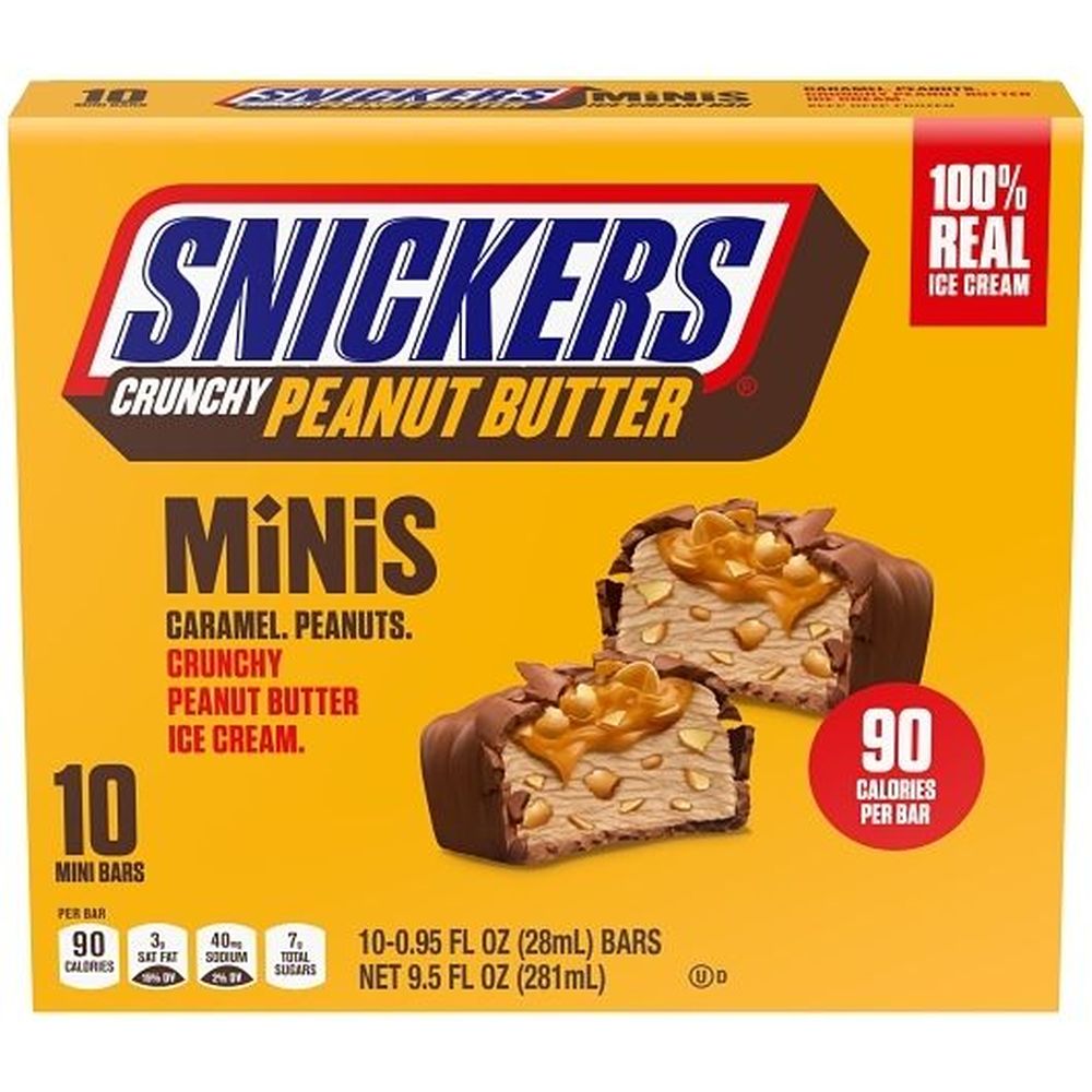 Snickers Crunchy Peanut Butter Mini Ice Cream Bar, 7.91 Ounce -- 8 Per Case