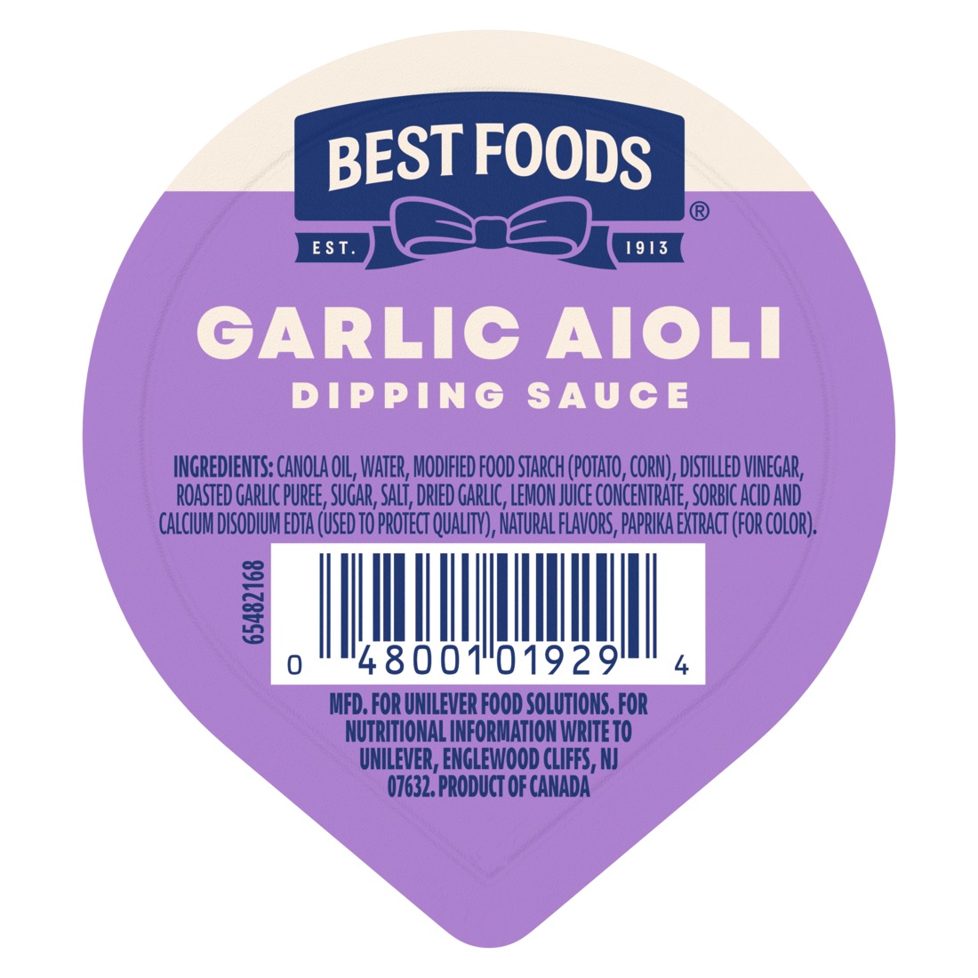 Best Foods Real Garlic Aioli Single Serve Dip Cup, 1 Ounce -- 108 Per Case