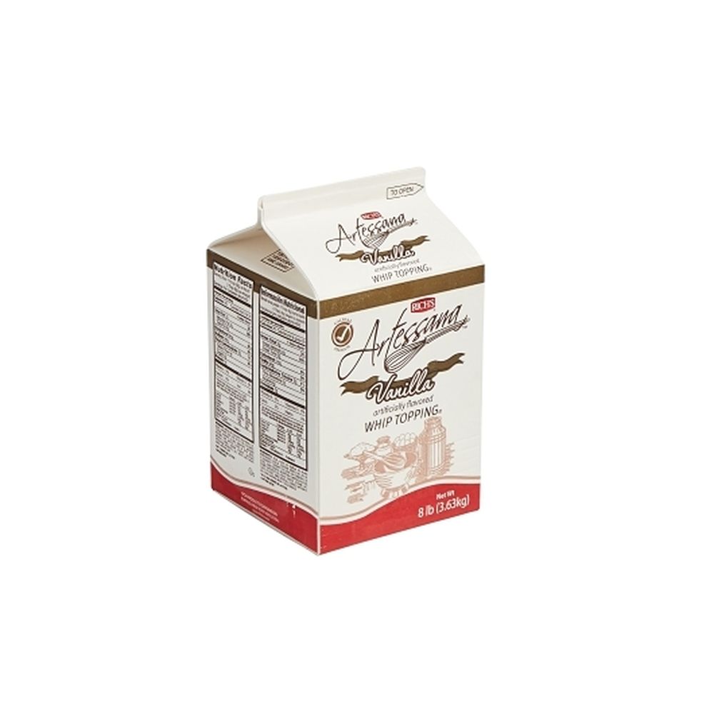 Rich's Artessana Artificially Flavored Vanilla Whipped Topping, 8 Pound -- 4 Per Case
