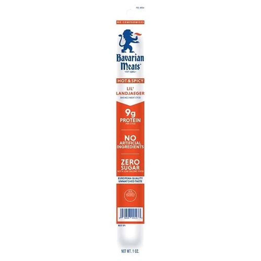 Bavarian Meats Hot And Spicy Lil Landjaeger Smoked Meat Sticks, 1 Ounce -- 120 Per Case
