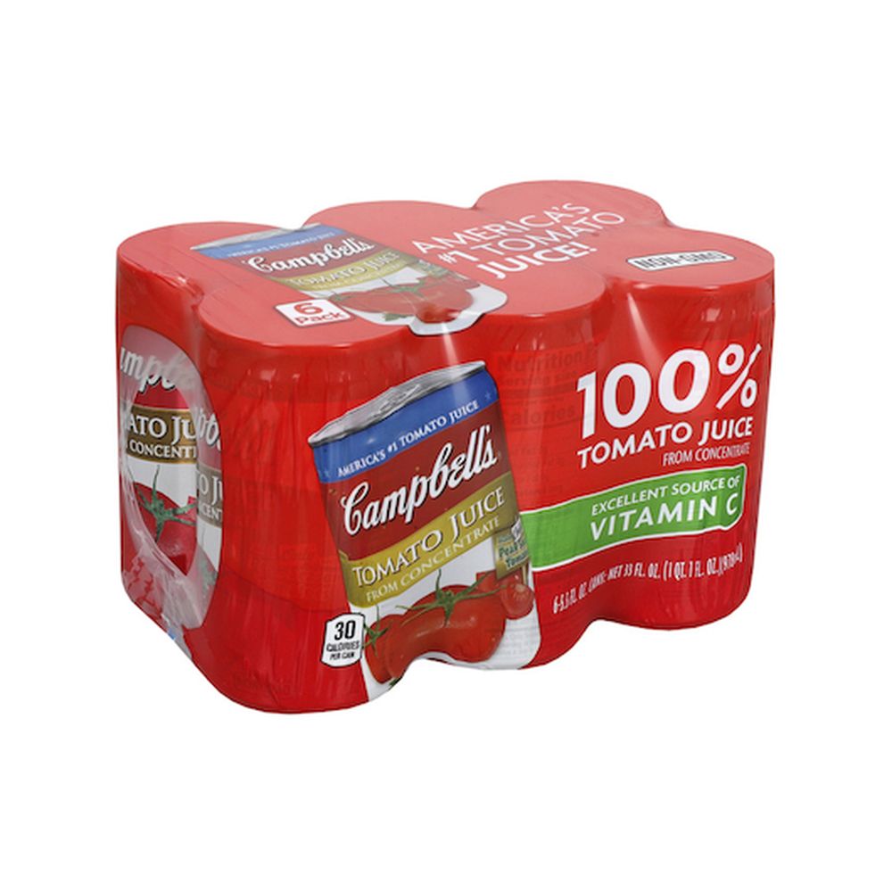 Campbell's 100 Percent Tomato Juice, 5.5 Fluid Ounce -- 48 Per Case