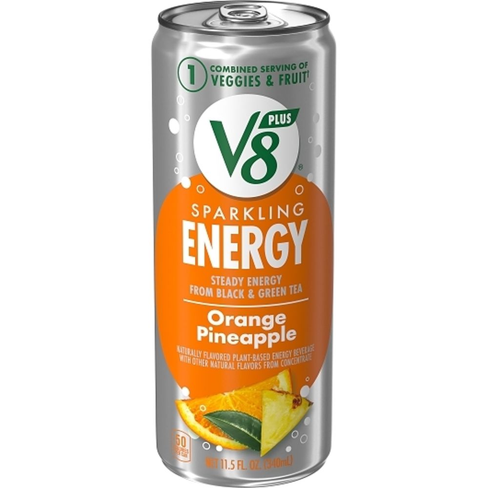 V8 Orange Pineapple Sparkling Energy Drink, 11.5 Fluid Ounce -- 12 Per Case