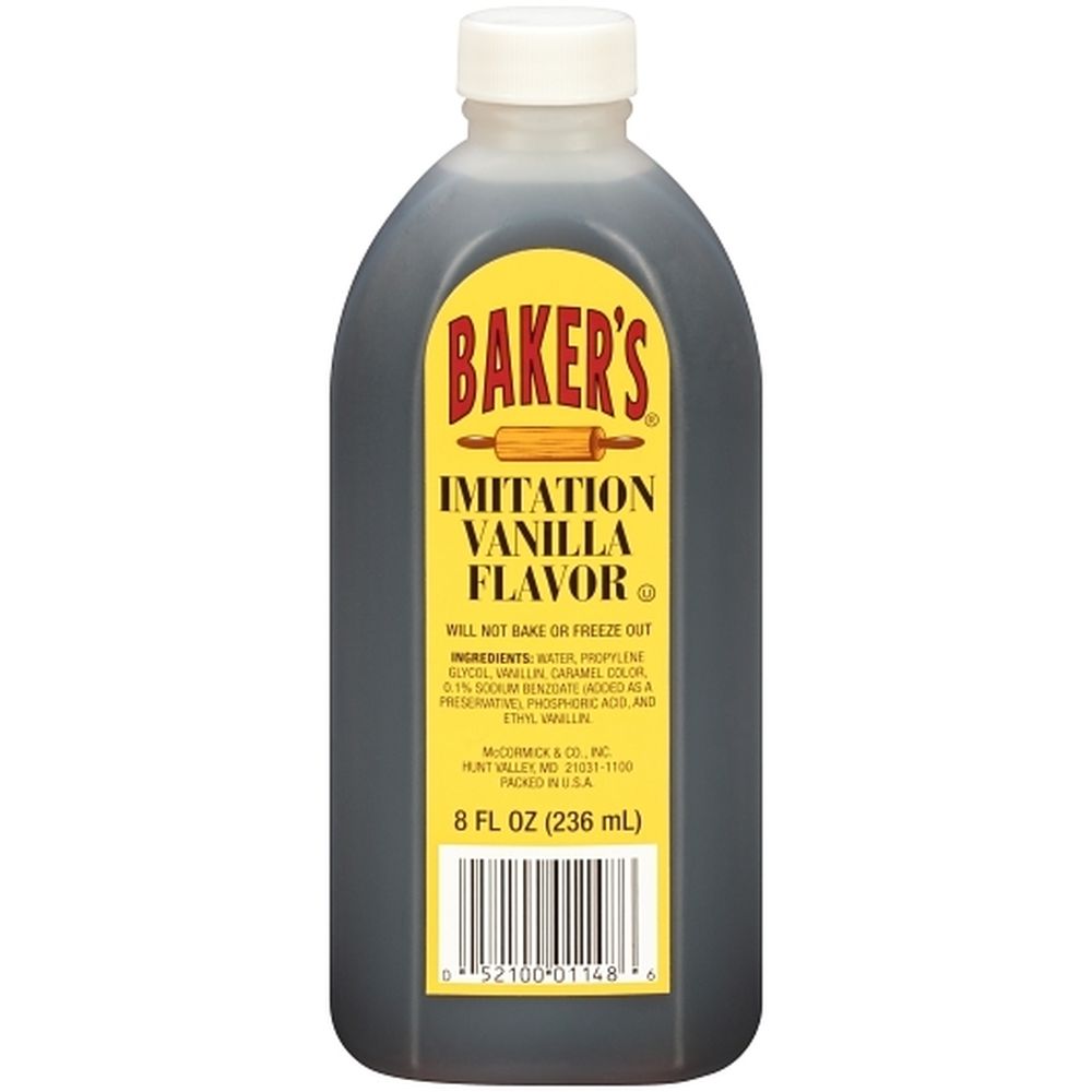 Baker's Imitation Vanilla Flavor, 8 Fluid Ounce Bottle -- 24 Per Case