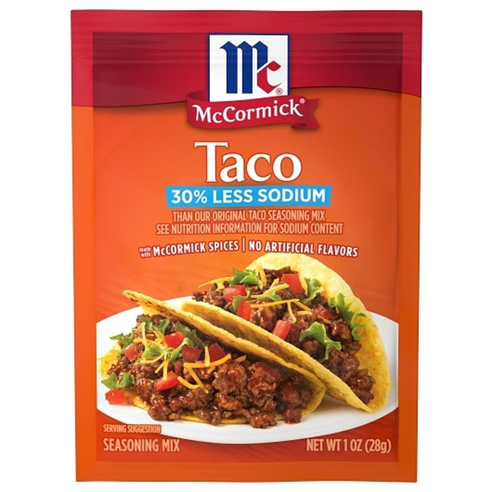 Mccormick 30 Percent Less Sodium Taco Seasoning Mix, 1 Ounce -- 12 Per Case