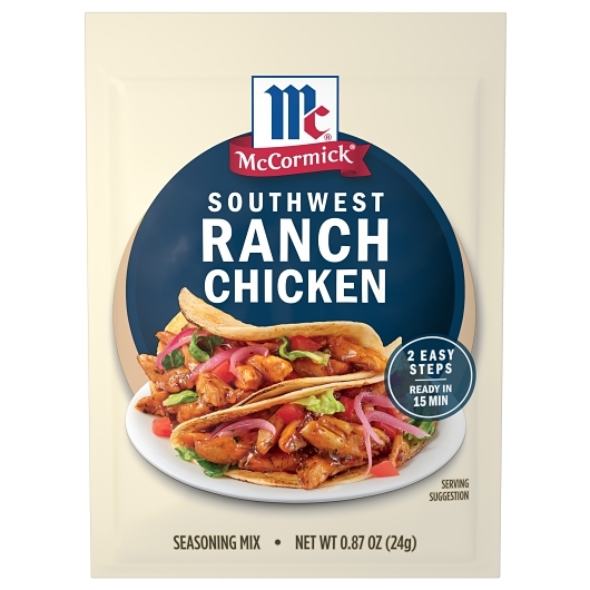 Mccormick Southwest Ranch Chicken Street Taco Seasoning Mix, 0.87 Ounce -- 12 Per Case
