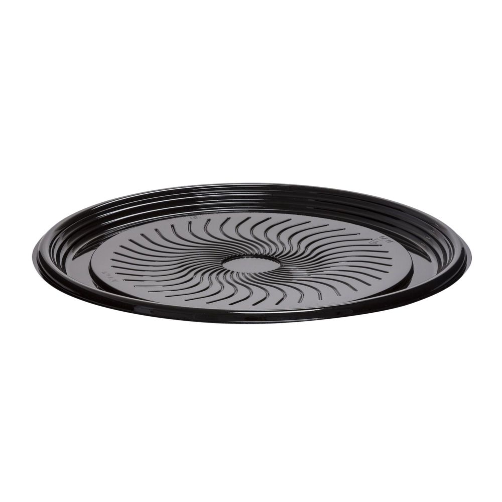 Wna Ebony Black Pet Thermoformed Round Tray, 16 Inch -- 50 Per Case