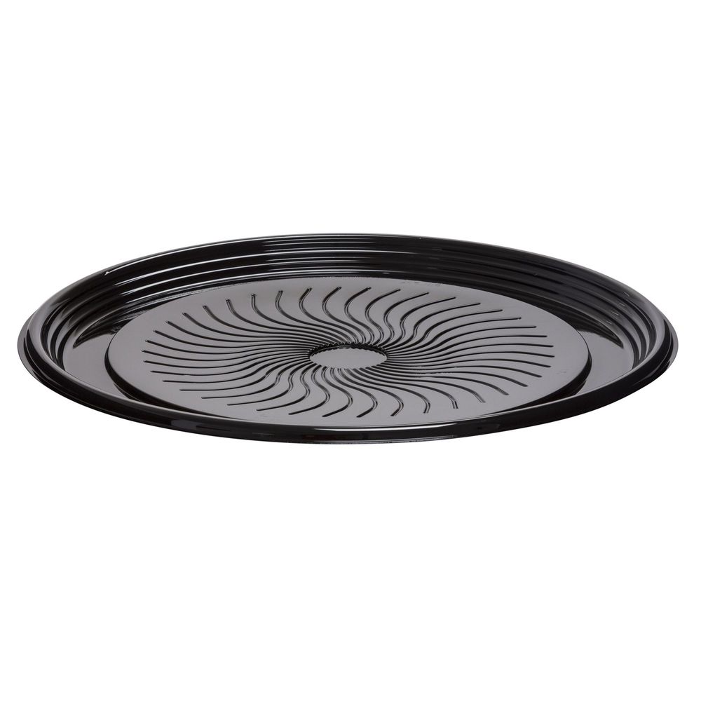 Wna Ebony Black Pet Thermoformed Round Tray, 18 Inch -- 50 Per Case