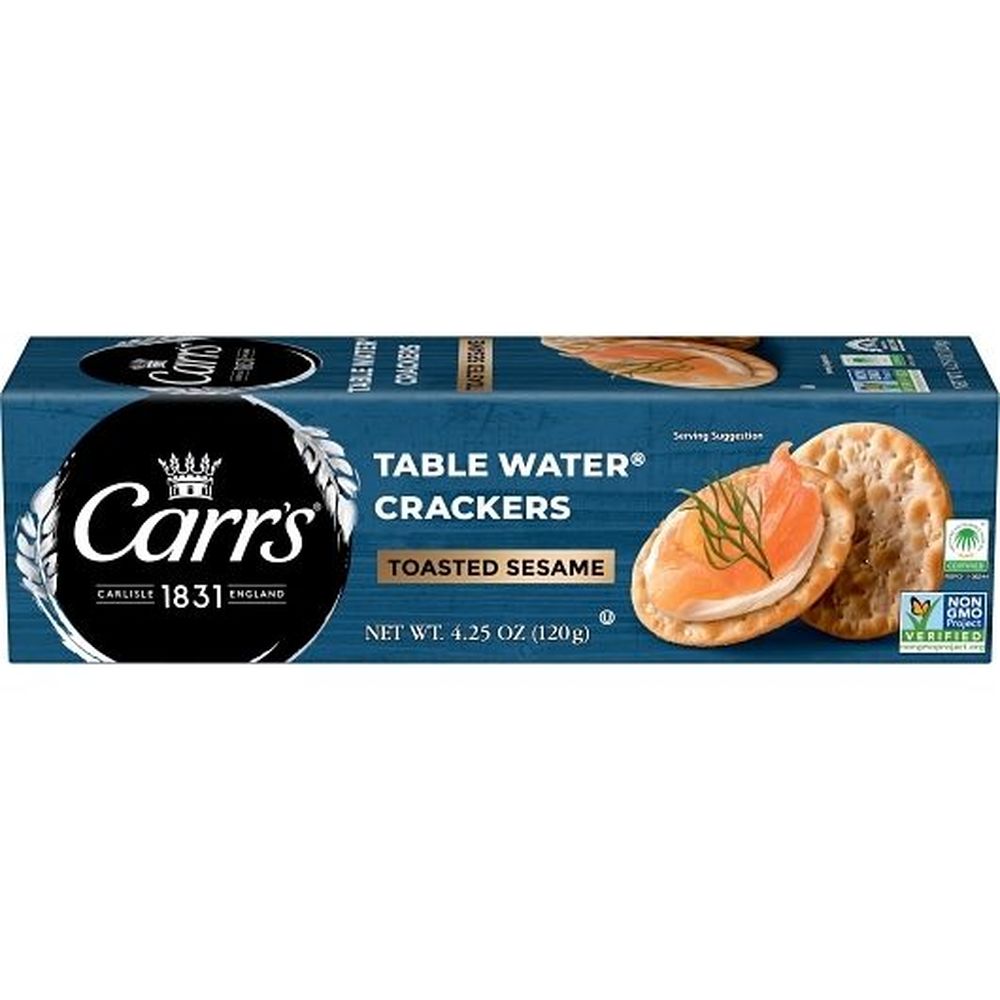 Carr's Table Water Toasted Sesame Crackers, 4.25 Ounce -- 12 Per Case