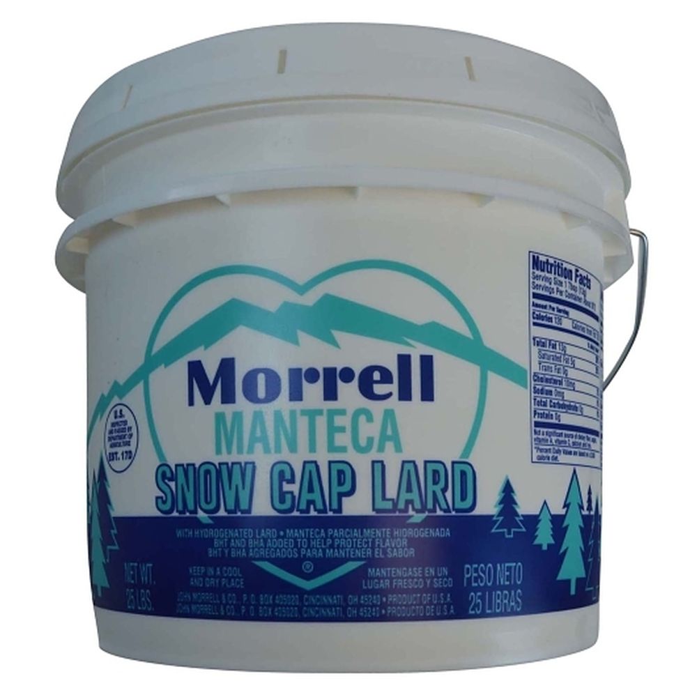 John Morrell Snow Cap Lard, 25 Pound Pail