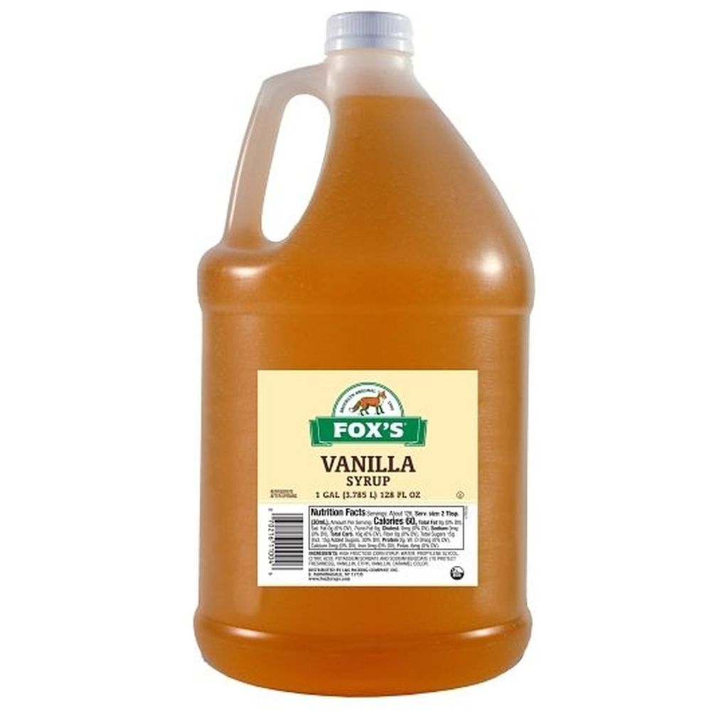 Foxs U-bet Vanilla Syrup, 1 Gallon -- 4 Per Case