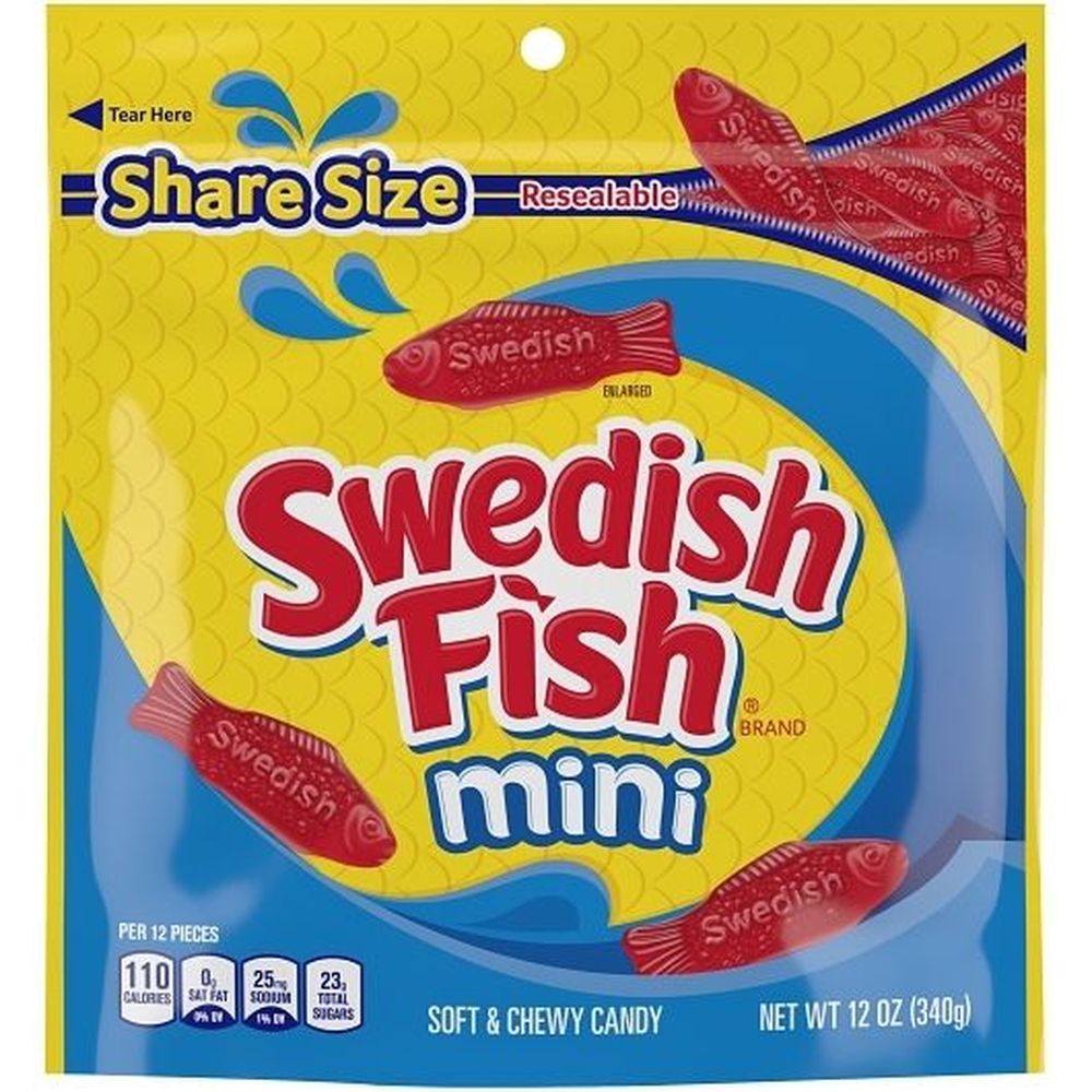 Swedish Fish Red Mini Soft And Chewy Candy, 12 Ounce -- 12 Per Case
