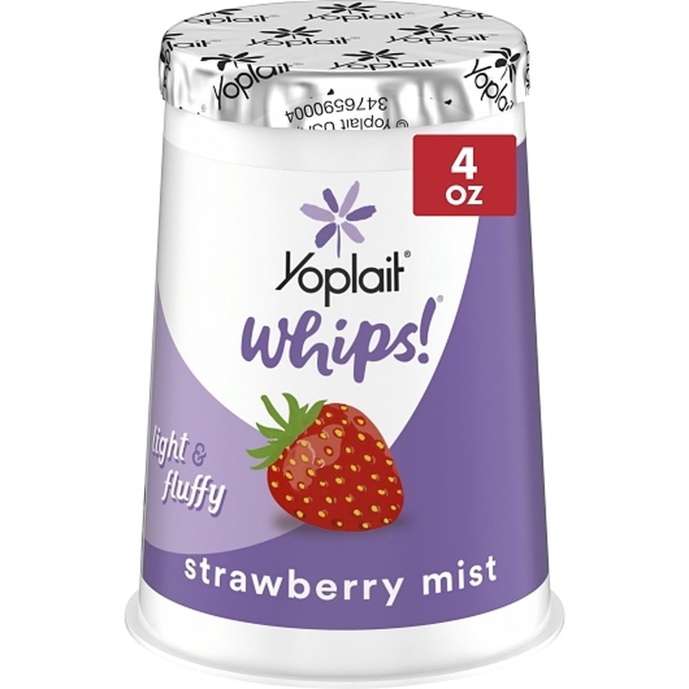 Yoplait Whips Strawberry Mist Low-fat Yogurt Mousse, 4 Ounce -- 12 Per Case