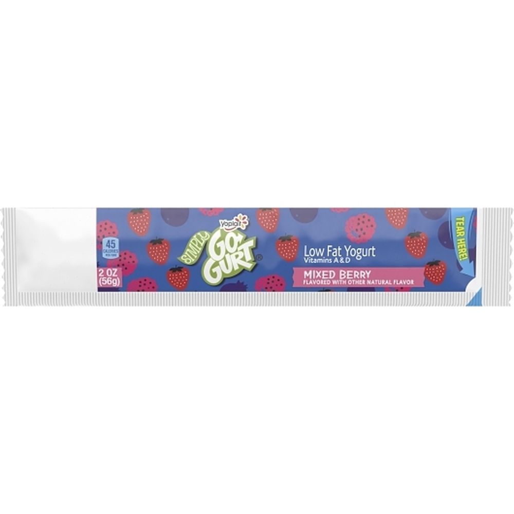 Yoplait Go-gurt Simply Mixed Berry Low Fat Yogurt, 2 Ounce -- 96 Per Case